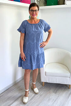 Modré madeirové šaty